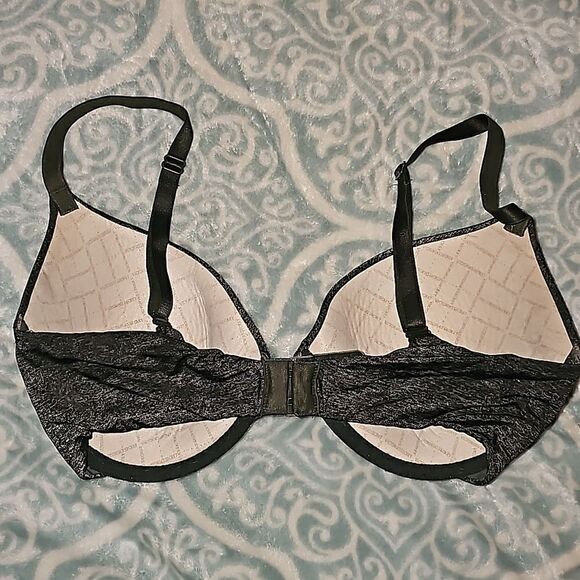 VICTORIA'S SECRET Womens size 32DD uplift semi demi black bra - Picture 2 of 4